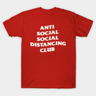 Copy of Anti Social Social Distancing Club (White and Red) T-Shirt